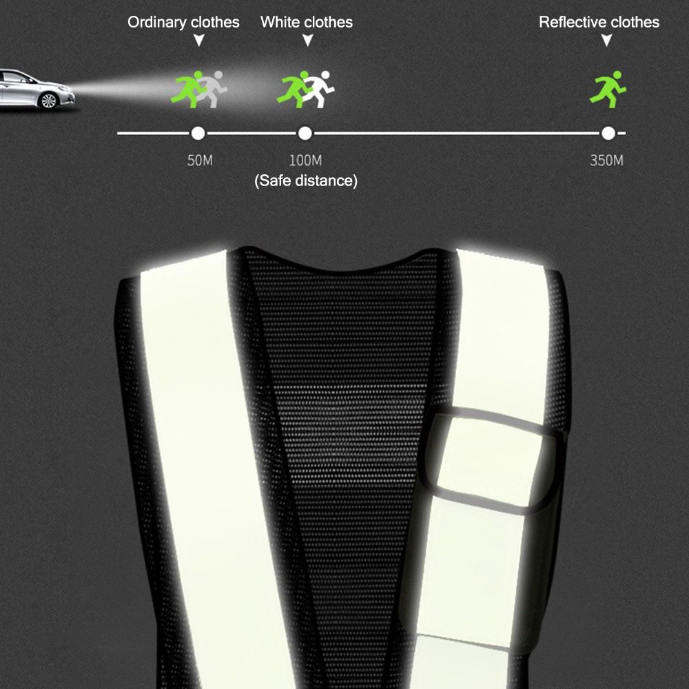 เสื้อกั๊กสะท้อนแสงรูปตัววี สาย - Reflective Cycling Vest High Visibility บทวิจารณ์และราคา