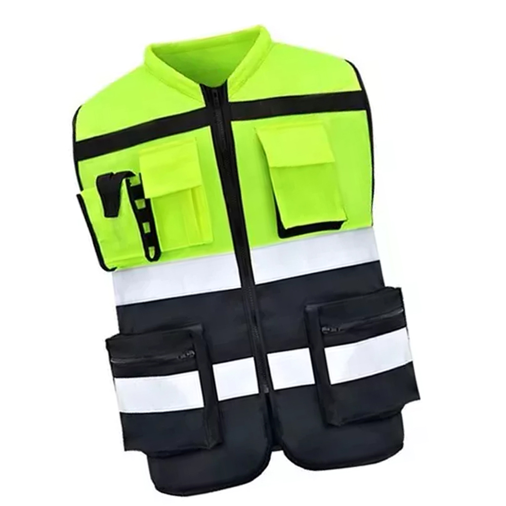 เสื้อกั๊กนิรภัยสีเหลืองสะท้อนแ - Reflective Cycling Vest High Visibility บทวิจารณ์และราคา