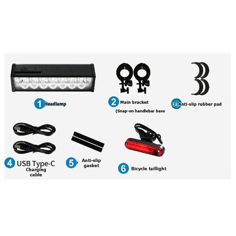 ชุดไฟจักรยาน A89E, ไฟหน้าจักรย - Bike Headlight 2000 Lumens Rechargeable บทวิจารณ์และราคา